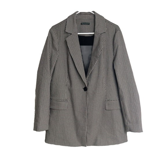 Adrianna Papell Plaid Jacquard Pocket Blazer Size Medium - Picture 2 of 6